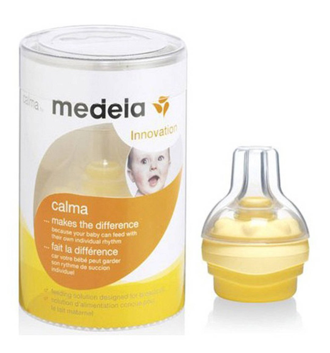 Conjunto de botella Medela para leche materna, amarillo.
